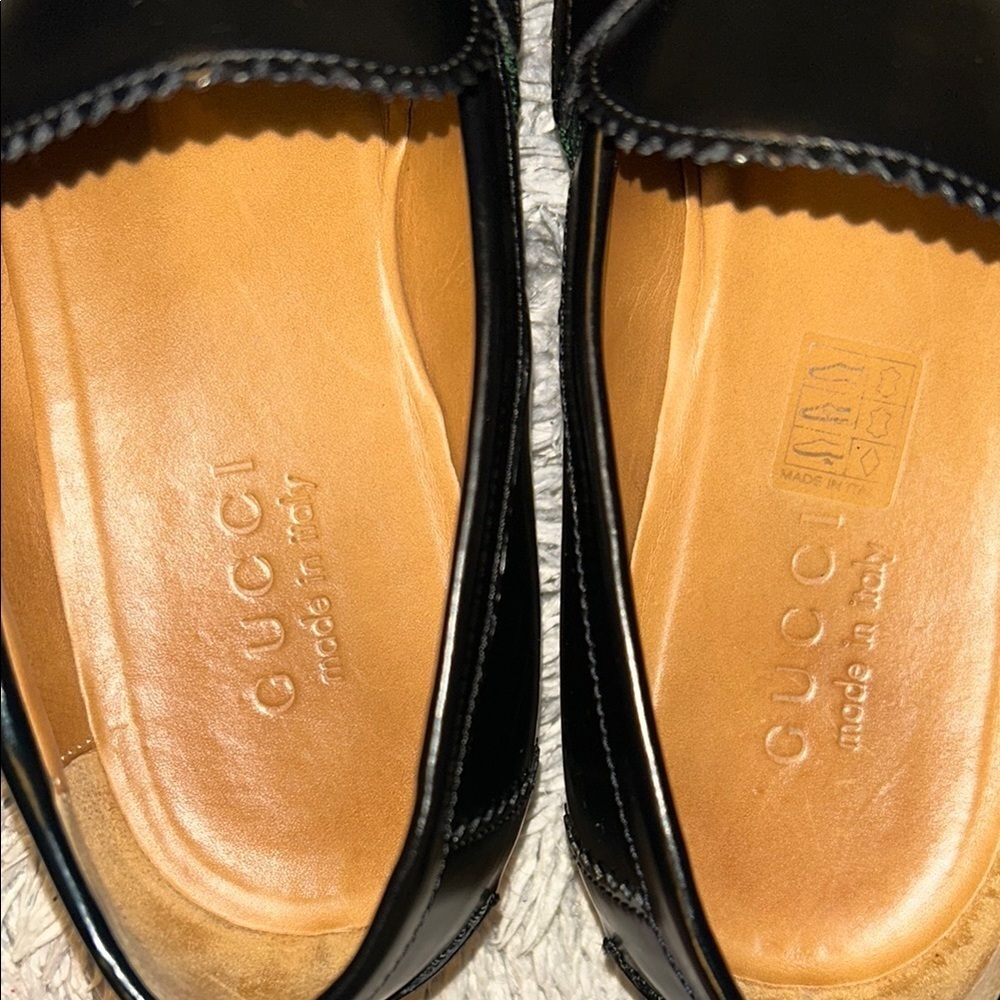 GUCCI Black and Red Loafers Slip-Ons - Picture 12 of 14